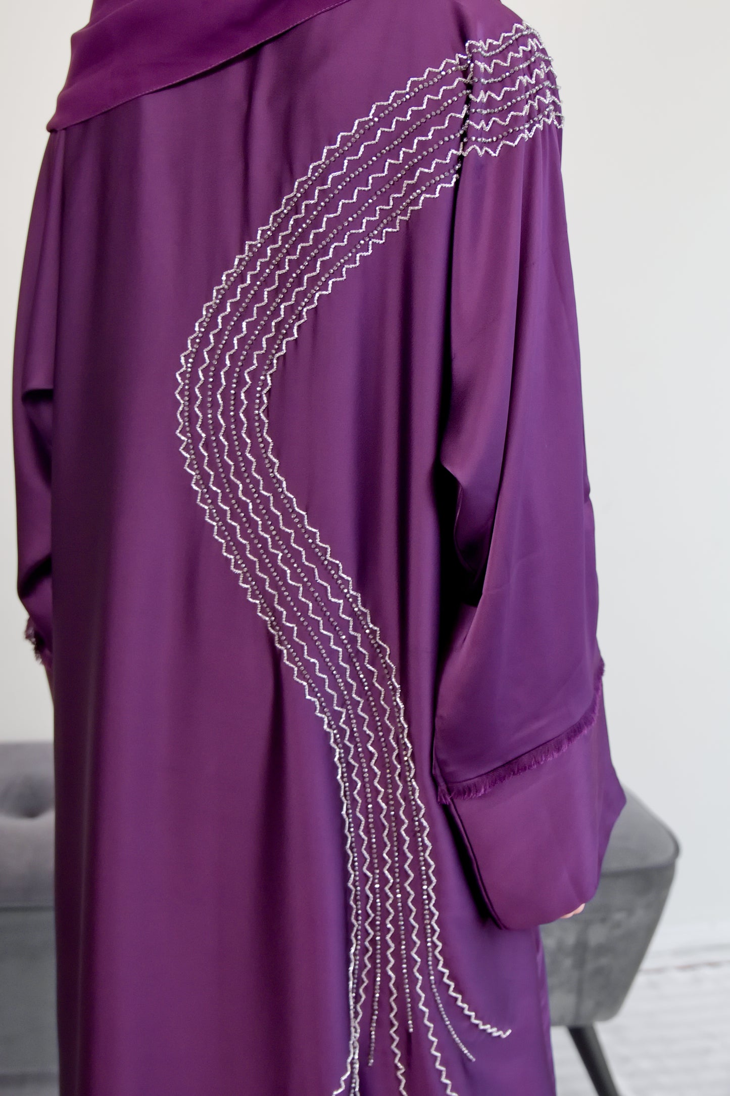 HAYA - Front Open Buttoned Satin Silk Abaya
