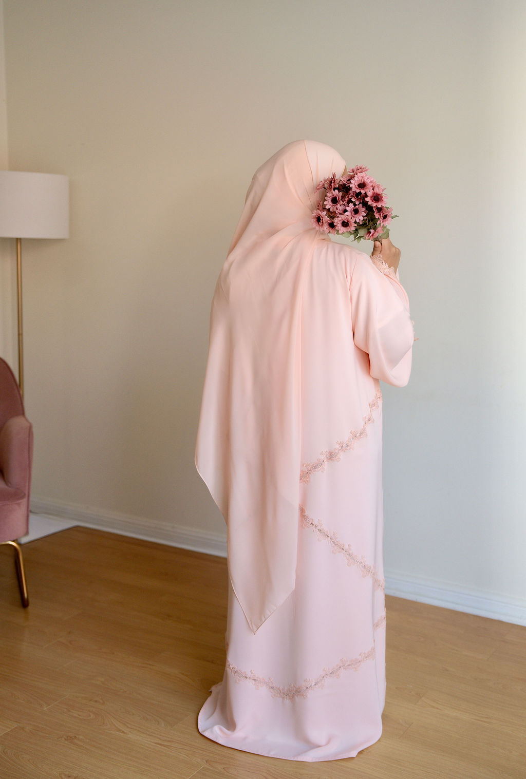 CORAL- Front Open Buttoned Nada Abaya