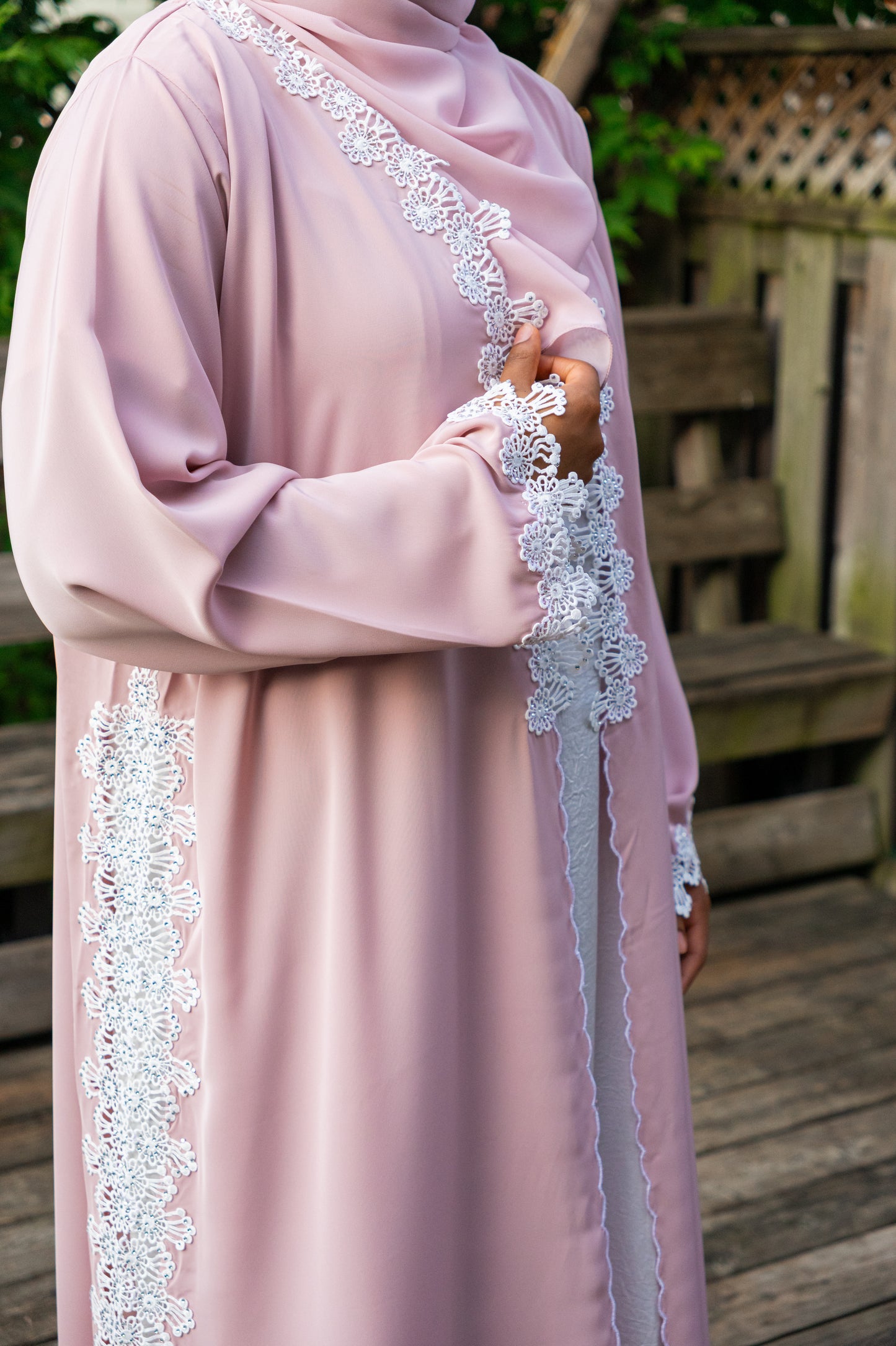 WARD - 2-Piece Front Open Buttoned Nada Abaya Set