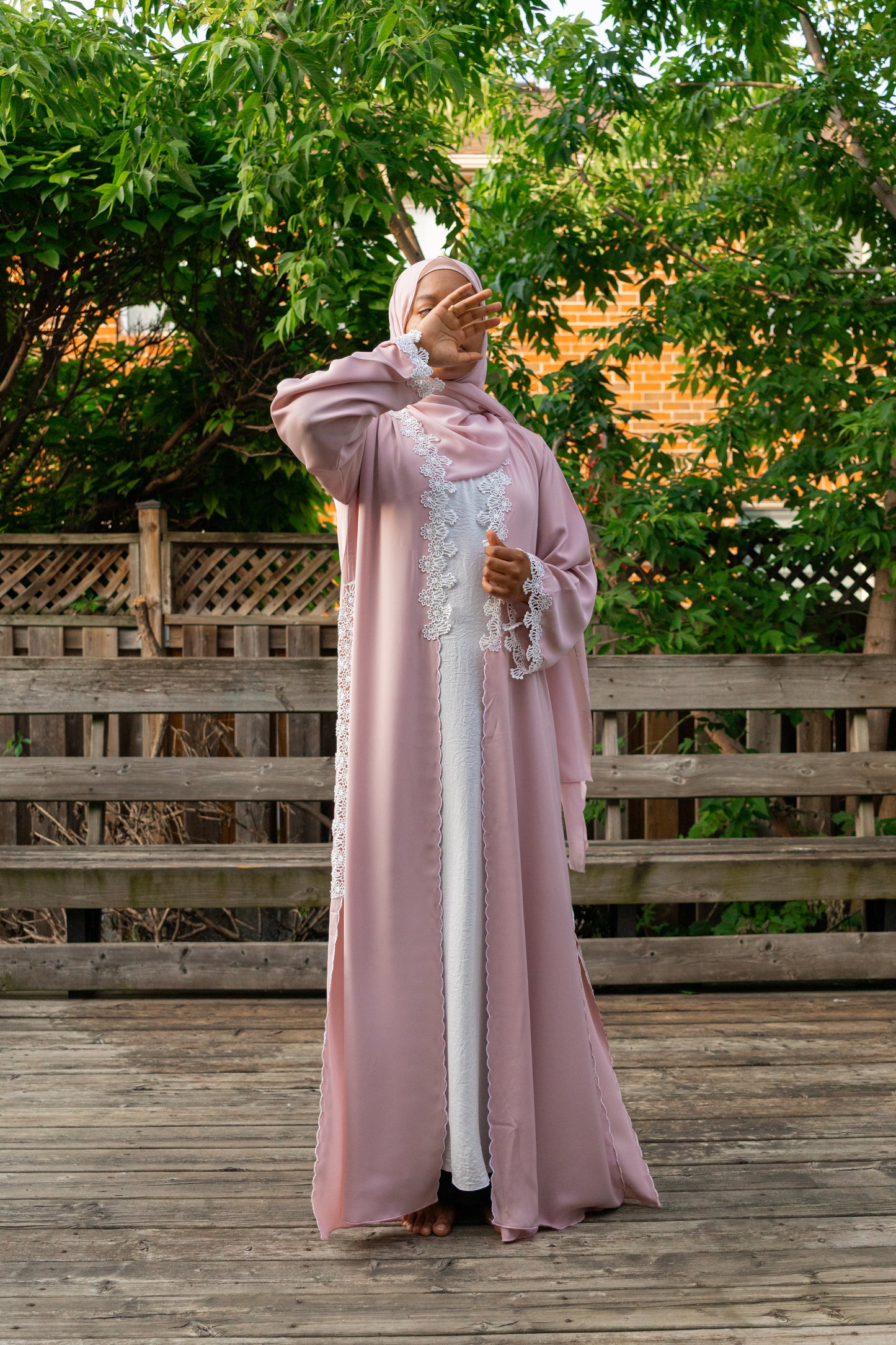 WARD - 2-Piece Front Open Buttoned Nada Abaya Set